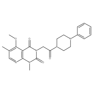 5-methoxy-1,6-dimethyl-3-(2-oxo-2-(4-phenylpiperazin-1-yl)ethyl)pyrido[2,3-d]pyrimidine-2,4(1H,3H)-dione结构式