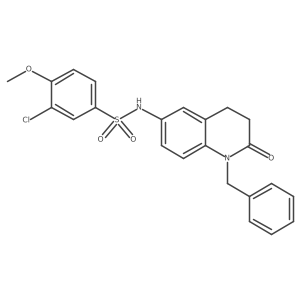 N-(1-benzyl-2-oxo-1,2,3,4-tetrahydroquinolin-6-yl)-3-chloro-4-methoxybenzenesulfonamide结构式
