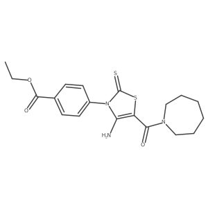 ethyl 4-(4-amino-5-(azepane-1-carbonyl)-2-thioxothiazol-3(2H)-yl)benzoate Structure