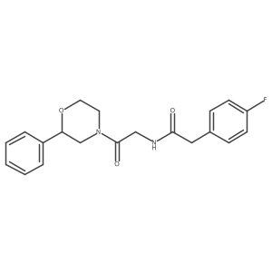 2-(4-fluorophenyl)-N-(2-oxo-2-(2-phenylmorpholino)ethyl)acetamide结构式