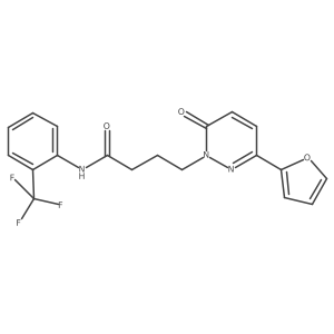4-[3-(furan-2-yl)-6-oxo-1,6-dihydropyridazin-1-yl]-N-[2-(trifluoromethyl)phenyl]butanamide Structure