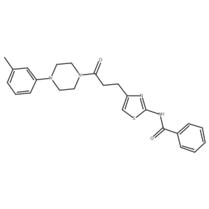 N-(4-(3-oxo-3-(4-(m-tolyl)piperazin-1-yl)propyl)thiazol-2-yl)benzamide Structure