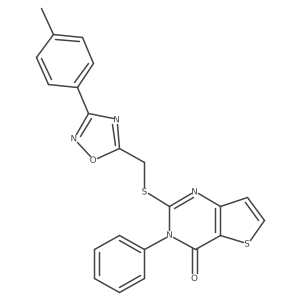 2-({[3-(4-methylphenyl)-1,2,4-oxadiazol-5-yl]methyl}sulfanyl)-3-phenyl-3H,4H-thieno[3,2-d]pyrimidin-4-one结构式