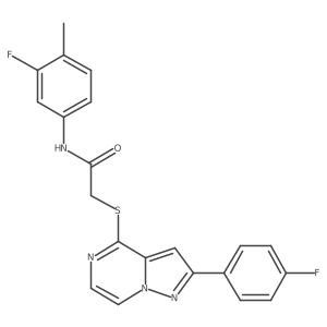 N-(3-fluoro-4-methylphenyl)-2-{[2-(4-fluorophenyl)pyrazolo[1,5-a]pyrazin-4-yl]sulfanyl}acetamide Structure