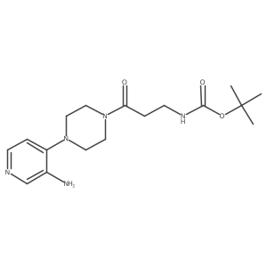 N-[3-[4-(3-amino-4-pyridinyl)-1-piperazinyl]-3-oxopropyl]carbamic acid 1,1-dimethylethyl ester Structure