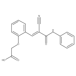 2-[2-[(Z)-3-anilino-2-cyano-3-oxoprop-1-enyl]phenoxy]acetic acid Structure