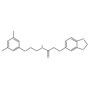 2-(benzo[d][1,3]dioxol-5-yloxy)-N-(2-(3,5-dimethylphenoxy)ethyl)acetamide结构式