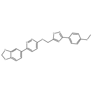 3-(1,3-Benzodioxol-5-yl)-6-[({3-[4-(methylsulfanyl)phenyl]-1,2,4-oxadiazol-5-yl}methyl)sulfanyl]pyridazine Structure