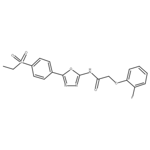 N-(5-(4-(ethylsulfonyl)phenyl)-1,3,4-oxadiazol-2-yl)-2-(2-fluorophenoxy)acetamide结构式
