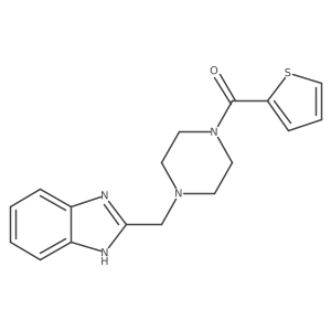 (4-((1H-benzo[d]imidazol-2-yl)methyl)piperazin-1-yl)(thiophen-2-yl)methanone结构式
