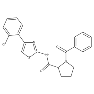 1-benzoyl-N-[4-(2-chlorophenyl)-1,3-thiazol-2-yl]pyrrolidine-2-carboxamide Structure