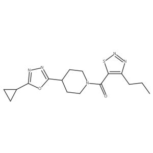 (4-(5-Cyclopropyl-1,3,4-oxadiazol-2-yl)piperidin-1-yl)(4-propyl-1,2,3-thiadiazol-5-yl)methanone Structure