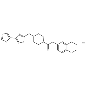 2-(3,4-Dimethoxyphenyl)-1-(4-((4-(thiophen-2-yl)thiazol-2-yl)methyl)piperazin-1-yl)ethanone hydrochloride结构式