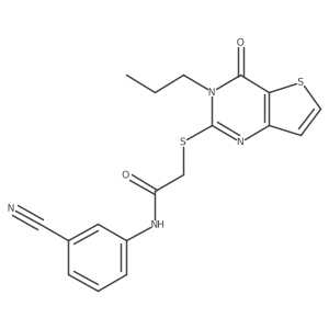 N-(3-cyanophenyl)-2-({4-oxo-3-propyl-3H,4H-thieno[3,2-d]pyrimidin-2-yl}sulfanyl)acetamide结构式