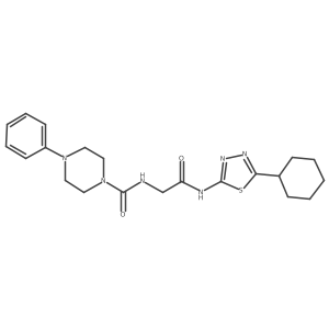 N-(2-{[(2Z)-5-cyclohexyl-1,3,4-thiadiazol-2(3H)-ylidene]amino}-2-oxoethyl)-4-phenylpiperazine-1-carboxamide Structure
