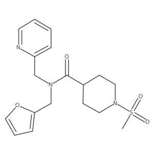 N-(furan-2-ylmethyl)-1-(methylsulfonyl)-N-(pyridin-2-ylmethyl)piperidine-4-carboxamide结构式