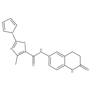 4-methyl-N-(2-oxo-1,2,3,4-tetrahydroquinolin-6-yl)-2-(1H-pyrrol-1-yl)thiazole-5-carboxamide Structure
