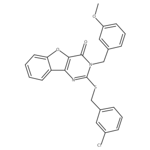 2-[(3-chlorobenzyl)sulfanyl]-3-(3-methoxybenzyl)[1]benzofuro[3,2-d]pyrimidin-4(3H)-one结构式