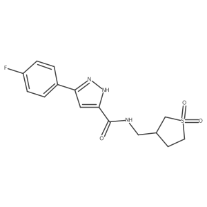 N-((1,1-dioxidotetrahydrothiophen-3-yl)methyl)-3-(4-fluorophenyl)-1H-pyrazole-5-carboxamide Structure