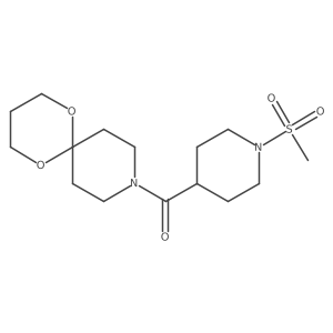 (1-(Methylsulfonyl)piperidin-4-yl)(1,5-dioxa-9-azaspiro[5.5]undecan-9-yl)methanone结构式