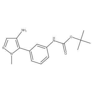 tert-butyl 3-(4-amino-1-methyl-1H-pyrazol-5-yl)phenylcarbamate Structure