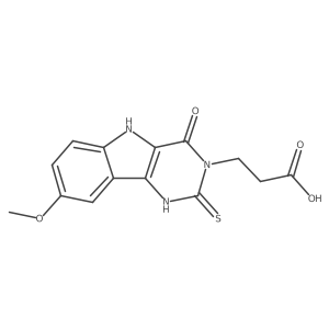 3-(8-methoxy-4-oxo-2-thioxo-1,2,4,5-tetrahydro-3H-pyrimido[5,4-b]indol-3-yl)propanoic acid Structure