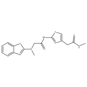2-(benzo[d]thiazol-2-yl(methyl)amino)-N-(4-(2-(methylamino)-2-oxoethyl)thiazol-2-yl)acetamide结构式