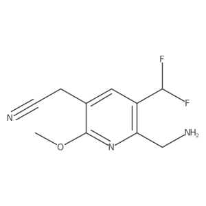 2-(Aminomethyl)-3-(difluoromethyl)-6-methoxypyridine-5-acetonitrile Structure