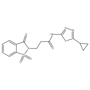 N-(5-cyclopropyl-1,3,4-thiadiazol-2-yl)-3-(1,1-dioxido-3-oxobenzo[d]isothiazol-2(3H)-yl)propanamide Structure