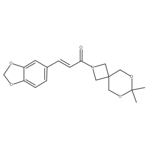 (E)-3-(benzo[d][1,3]dioxol-5-yl)-1-(7,7-dimethyl-6,8-dioxa-2-azaspiro[3.5]nonan-2-yl)prop-2-en-1-one结构式