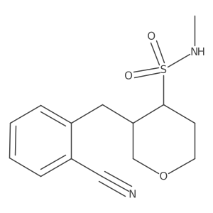 3-(2-cyanobenzyl)-N-methyltetrahydro-2H-pyran-4-sulfonamide结构式