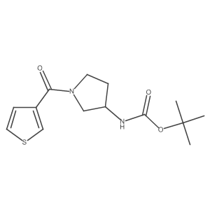 Tert-butyl (1-(thiophene-3-carbonyl)pyrrolidin-3-yl)carbamate结构式