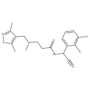 N-[cyano(2,3-dichlorophenyl)methyl]-3-{[(3,5-dimethyl-1,2-oxazol-4-yl)methyl](methyl)amino}propanamide Structure