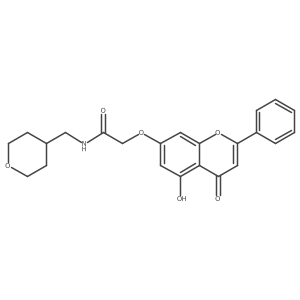 2-[(5-hydroxy-4-oxo-2-phenyl-4H-chromen-7-yl)oxy]-N-(tetrahydro-2H-pyran-4-ylmethyl)acetamide Structure