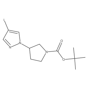 tert-butyl 3-(4-iodo-1H-pyrazol-1-yl)pyrrolidine-1-carboxylate结构式