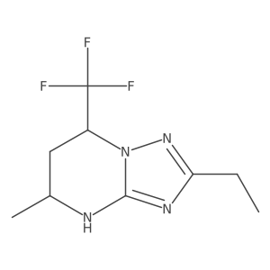 2-ethyl-5-methyl-7-(trifluoromethyl)-4H,5H,6H,7H-[1,2,4]triazolo[1,5-a]pyrimidine结构式