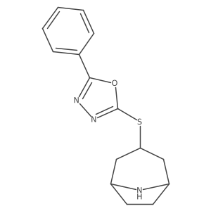 2-(8-azabicyclo[3.2.1]octan-3-ylsulfanyl)-5-phenyl-1,3,4-oxadiazole结构式