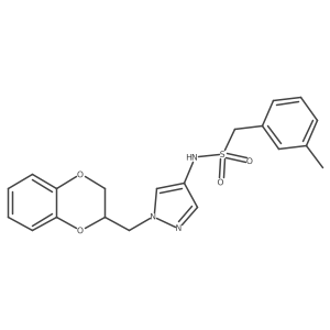 N-(1-((2,3-dihydrobenzo[b][1,4]dioxin-2-yl)methyl)-1H-pyrazol-4-yl)-1-(m-tolyl)methanesulfonamide Structure