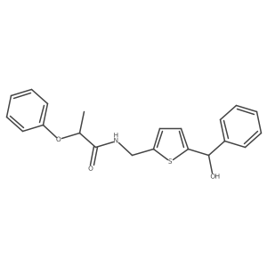 N-((5-(hydroxy(phenyl)methyl)thiophen-2-yl)methyl)-2-phenoxypropanamide结构式