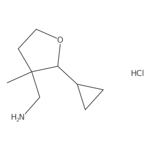 (2-Cyclopropyl-3-methyloxolan-3-yl)methanamine hydrochloride Structure