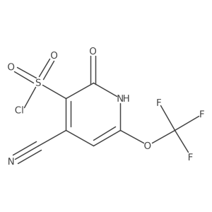 4-Cyano-2-hydroxy-6-(trifluoromethoxy)pyridine-3-sulfonyl chloride结构式