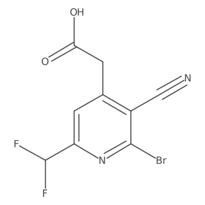 2-(2-Bromo-3-cyano-6-(difluoromethyl)pyridin-4-yl)acetic acid Structure