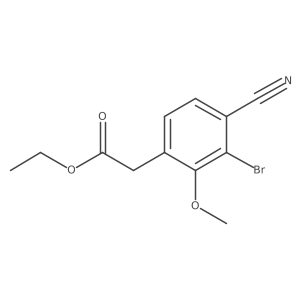 Ethyl 3-bromo-4-cyano-2-methoxyphenylacetate结构式