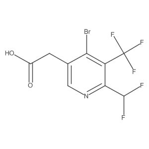 2-(4-Bromo-6-(difluoromethyl)-5-(trifluoromethyl)pyridin-3-yl)acetic acid Structure
