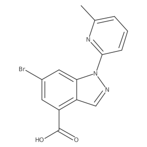 6-Bromo-1-(6-methyl-2-pyridinyl)-1H-indazole-4-carboxylic acid结构式