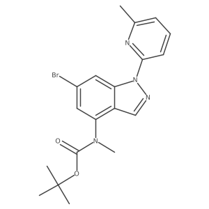Tert-butyl (6-bromo-1-(6-methylpyridin-2-yl)-1H-indazol-4-yl)(methyl)carbamate结构式