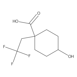 4-Hydroxy-1-(2,2,2-trifluoroethyl)cyclohexane-1-carboxylic acid Structure