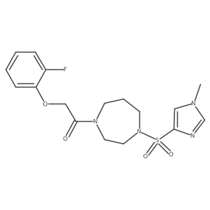 2-(2-fluorophenoxy)-1-(4-((1-methyl-1H-imidazol-4-yl)sulfonyl)-1,4-diazepan-1-yl)ethanone结构式