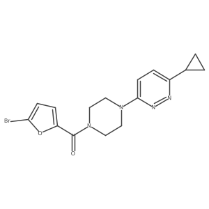 (5-Bromofuran-2-yl)(4-(6-cyclopropylpyridazin-3-yl)piperazin-1-yl)methanone结构式