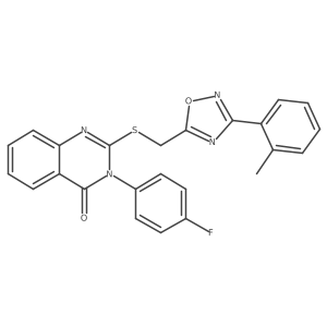 3-(4-fluorophenyl)-2-(((3-(o-tolyl)-1,2,4-oxadiazol-5-yl)methyl)thio)quinazolin-4(3H)-one Structure
